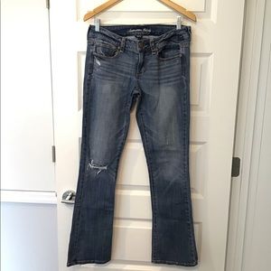 American Eagle “Skinny Kick” ripped jeans